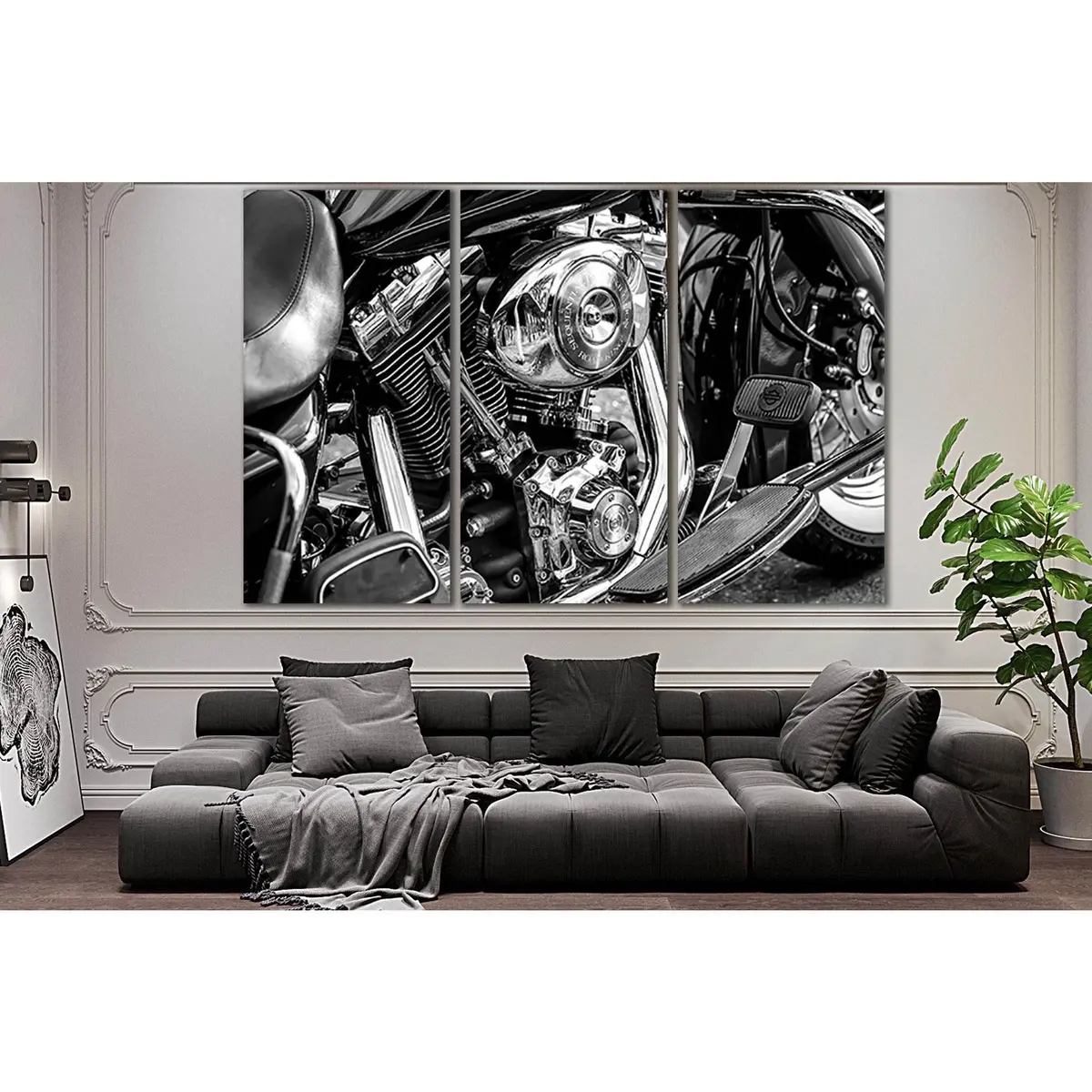 Chrome Plated Motorcycle Engine №Sl745 Ready To Hang Canvas Print 5