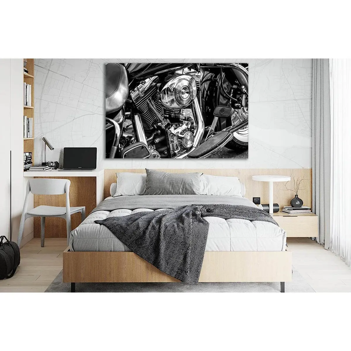 Chrome Plated Motorcycle Engine №Sl745 Ready To Hang Canvas Print 1