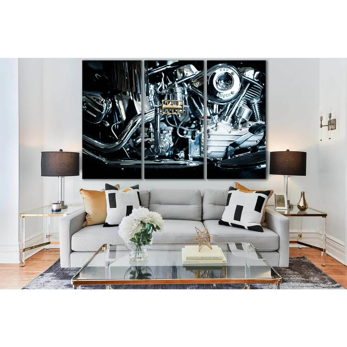Chrome Plated Motorcycle Motor №Sl774 Ready To Hang Canvas Print 5