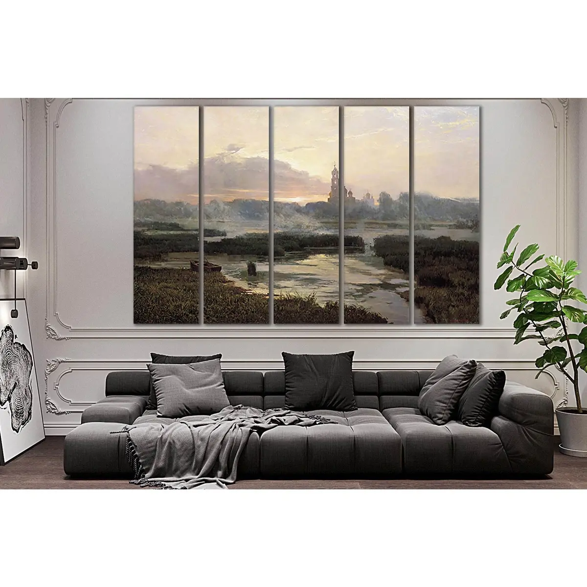 Church Dawn Oil Painting SL572 – Premium Ready-to-Hang Canvas Wall Art - Image 3