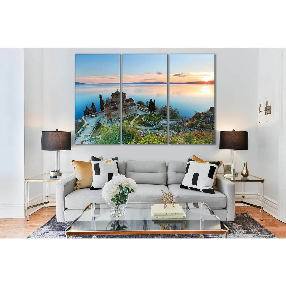 Church Near Lake Sunset №Sl216 Ready To Hang Canvas Print 5