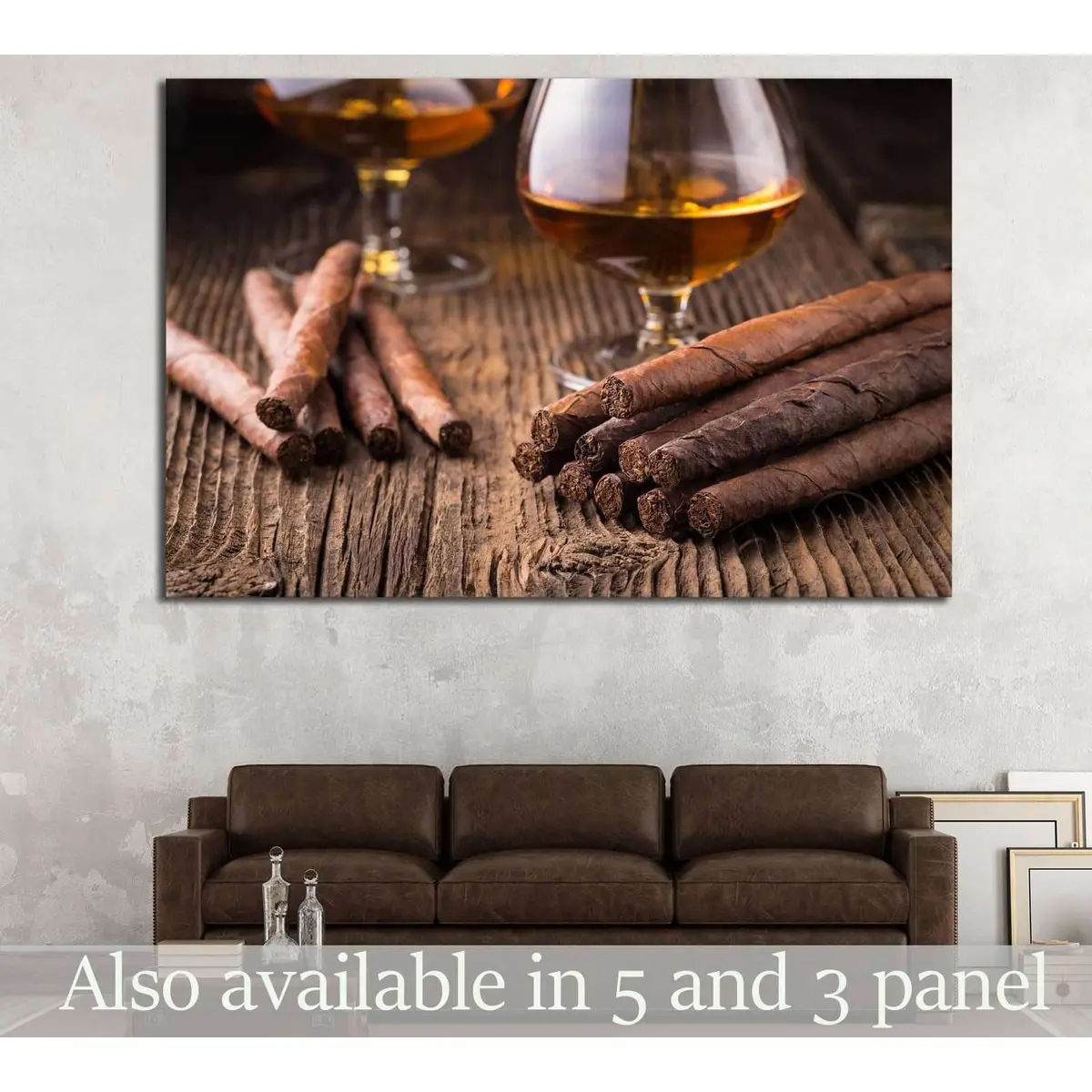 Cigar And Whiskey №531 Ready To Hang Canvas Print 1