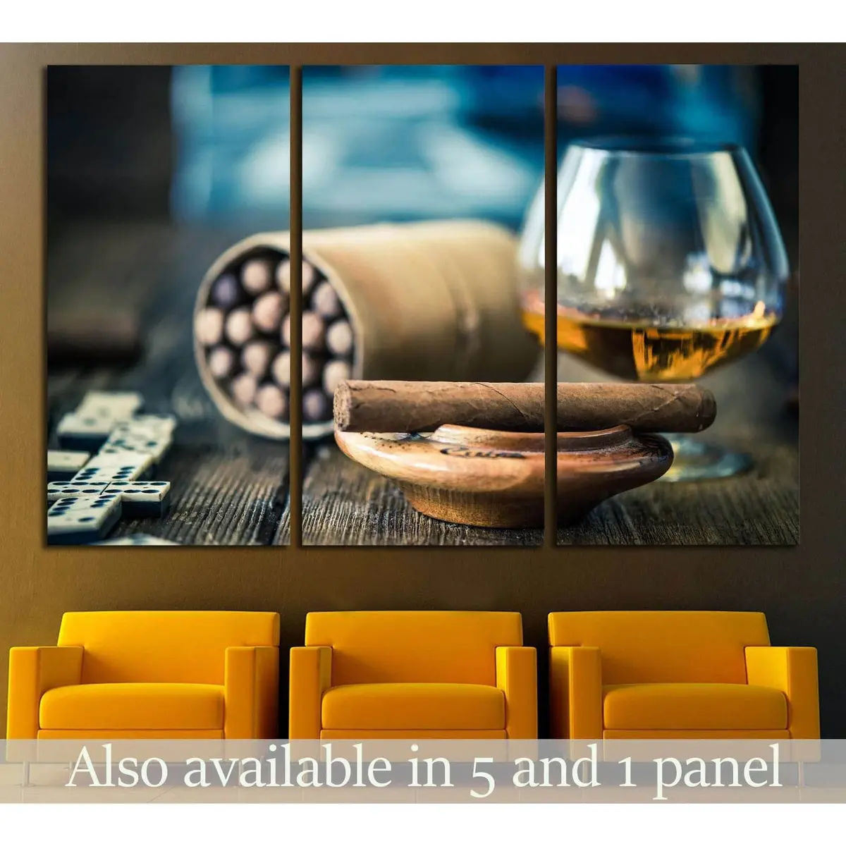 Cigars And Glass №536 Ready To Hang Canvas Print 5