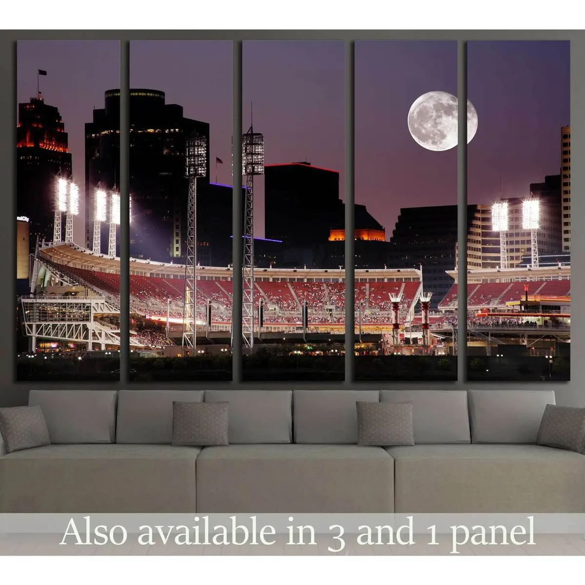 Cincinnati Reds vs Chicago Cubs Night Game Canvas Wall Art – Ready to Hang