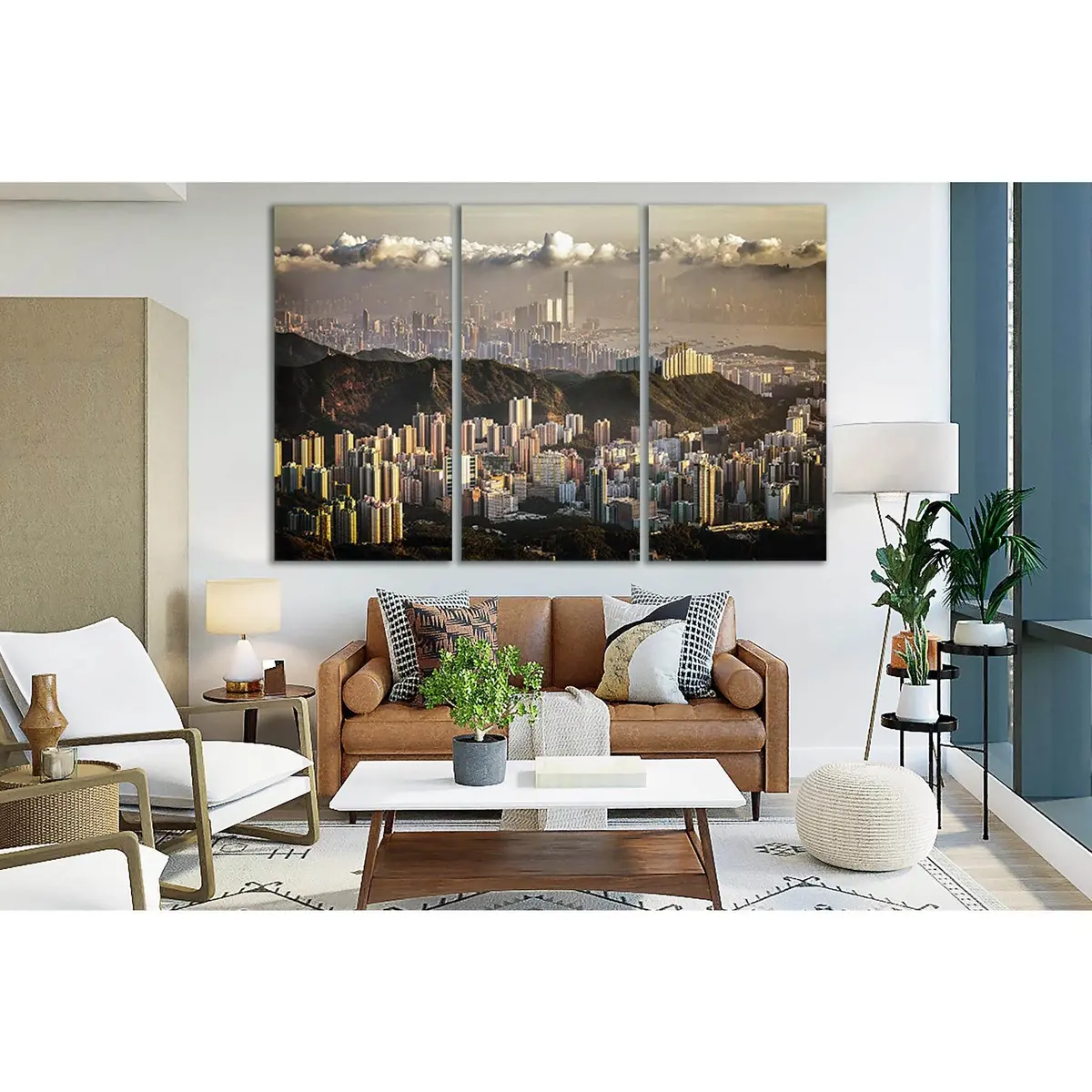 City Buildings Under A Cloudy Sky №Sl361 Ready To Hang Canvas Print 5