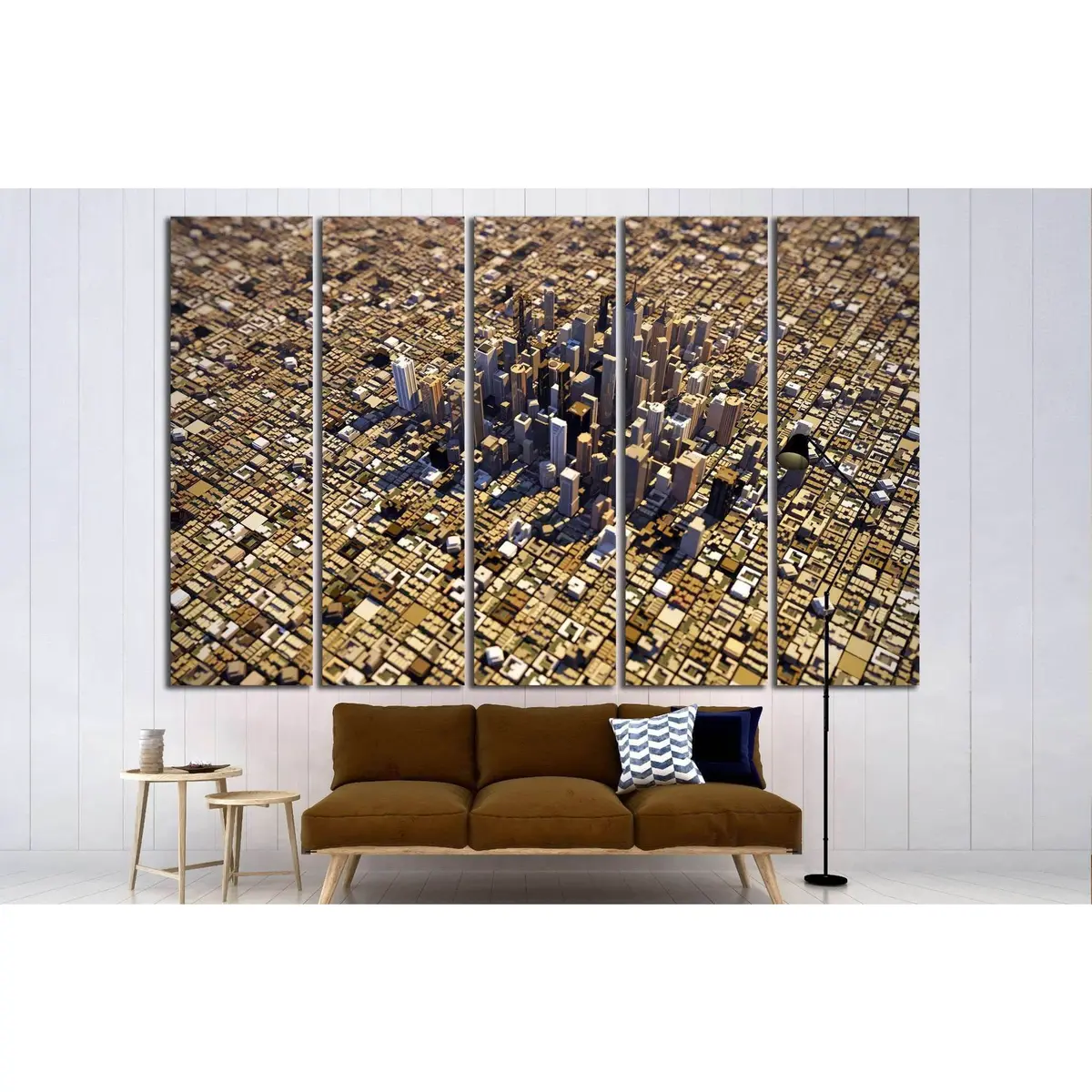Modern Downtown Cityscape Canvas Wall Art – Ready-to-Hang Print #1509 - Image 3