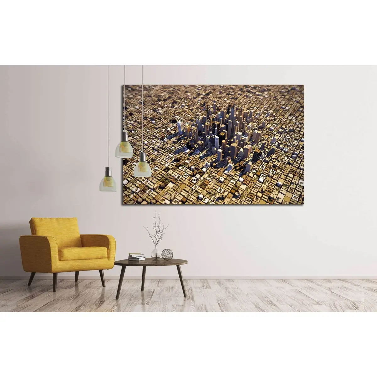 City Downtown №1509 Ready To Hang Canvas Print 3