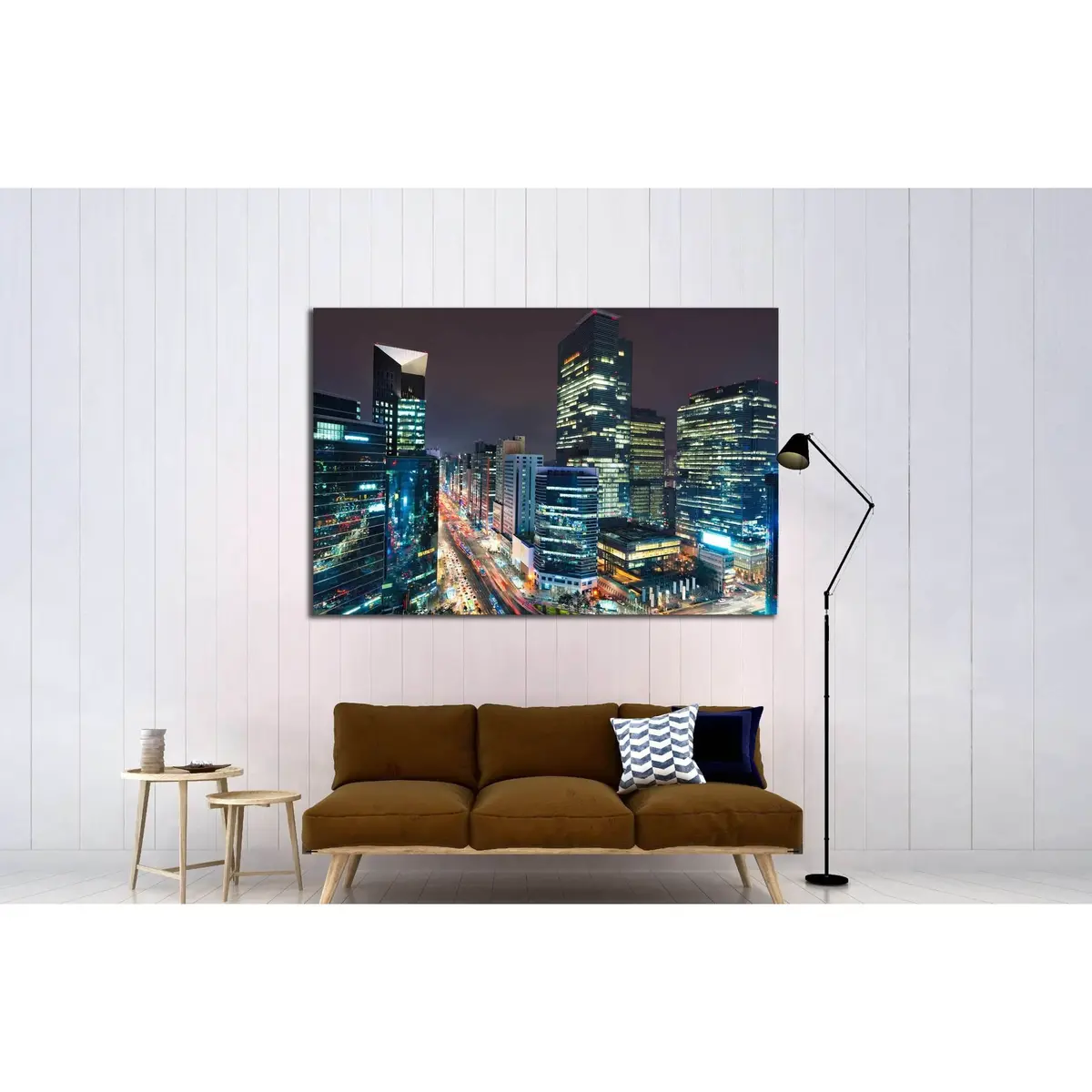 City Lights In The Gangnam District Of Seoul, South Korea №2163 Ready To Hang Canvas Print 3