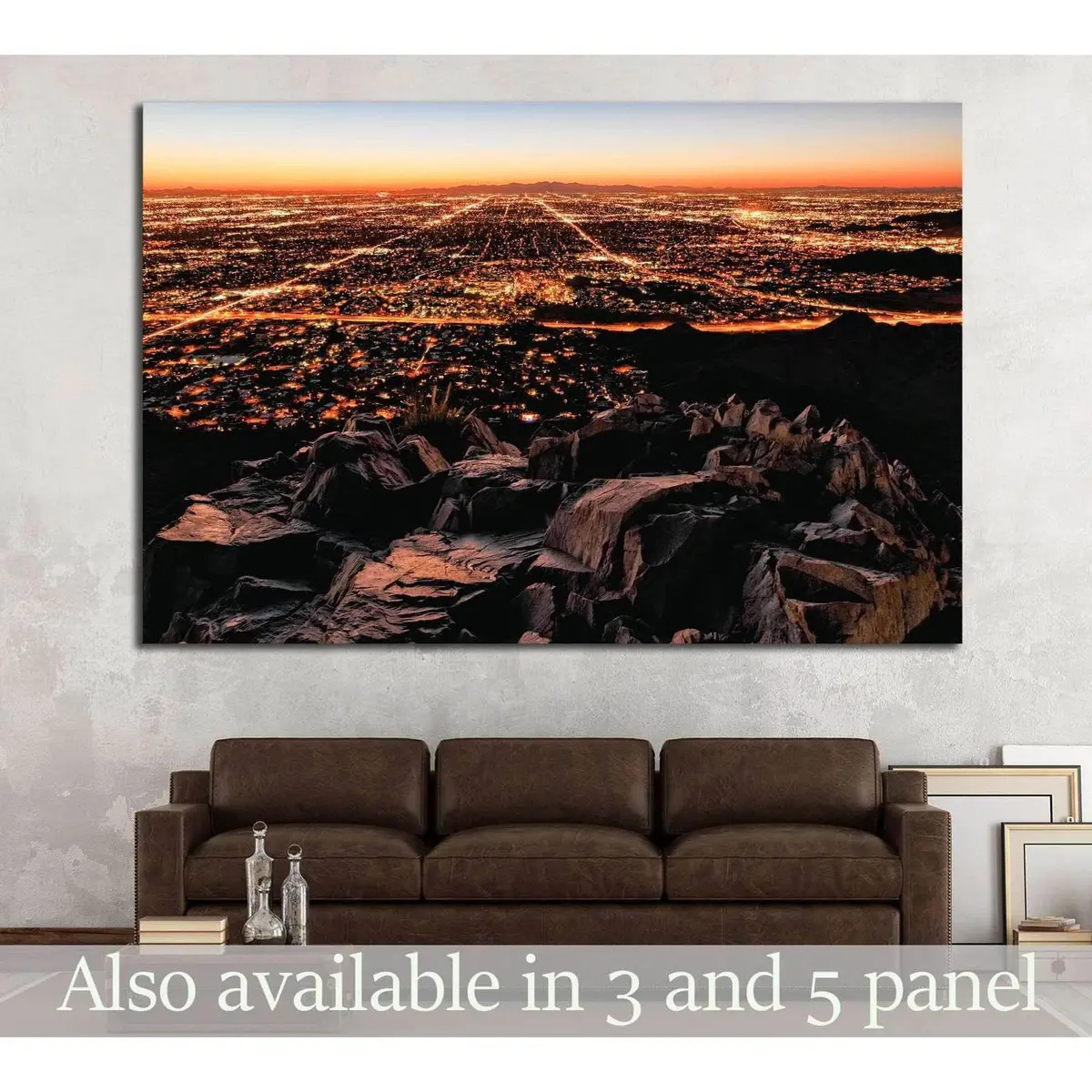 City Lights, Mountain View №1006 Ready To Hang Canvas Print 1