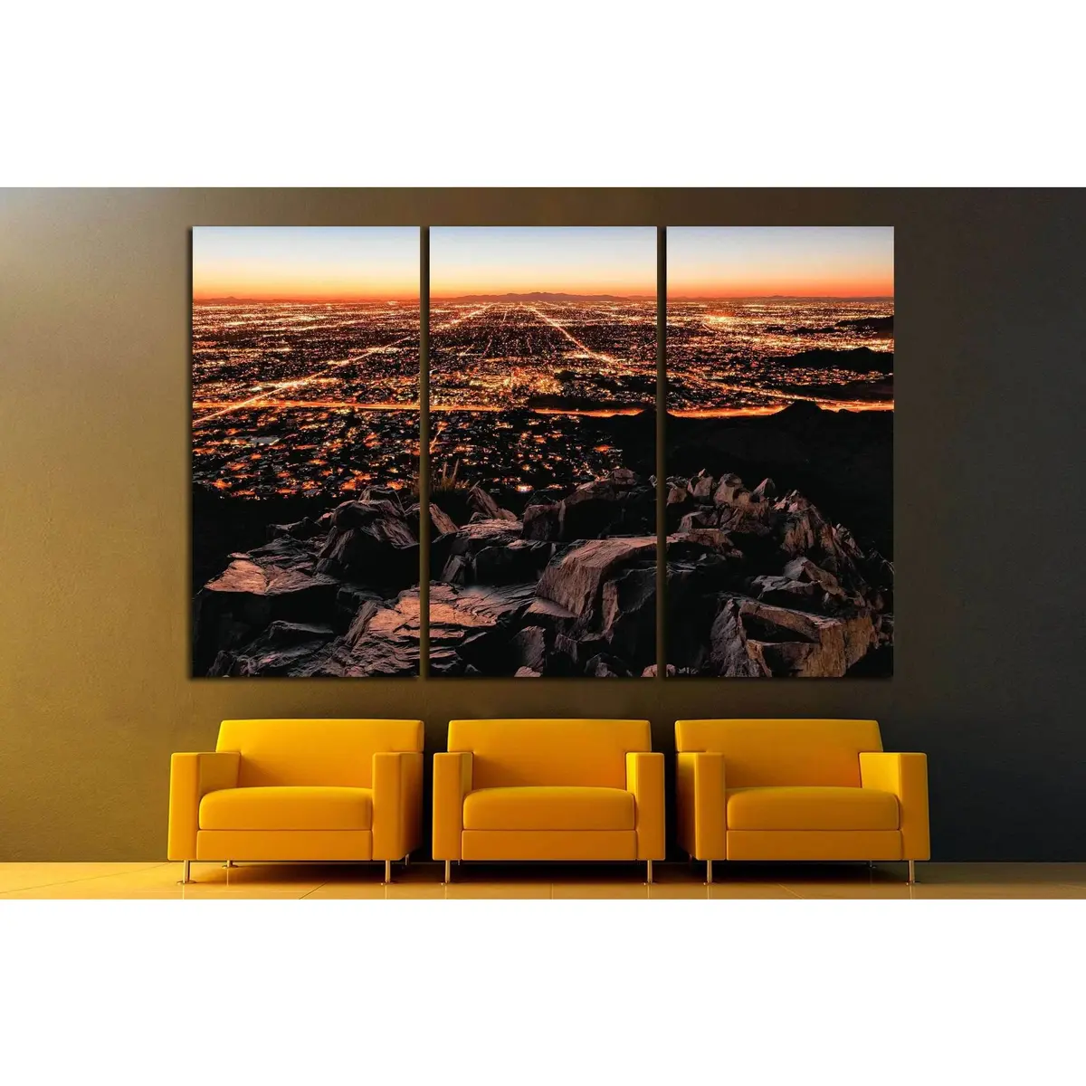 City Lights, Mountain View №1006 Ready To Hang Canvas Print 5