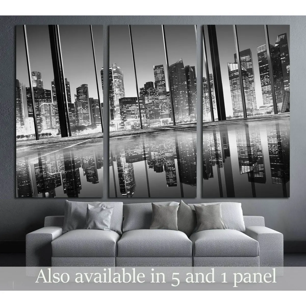 City Lights Urban Scenic View Buildings №3030 Ready To Hang Canvas Print 5