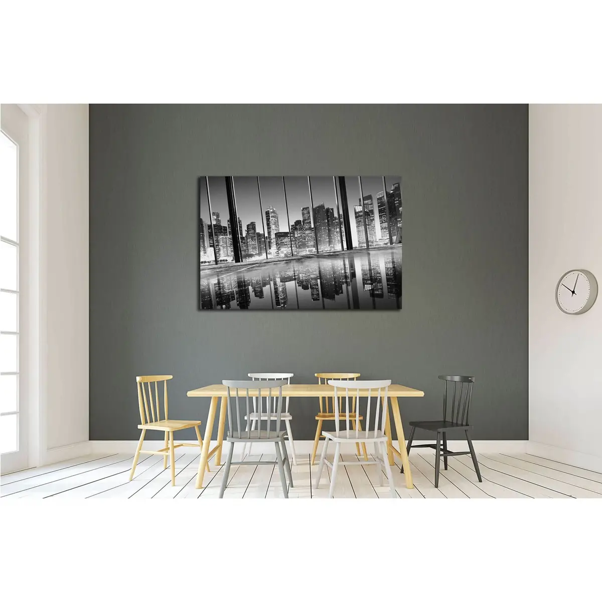 City Lights Urban Scenic View Buildings №3030 Ready To Hang Canvas Print 3