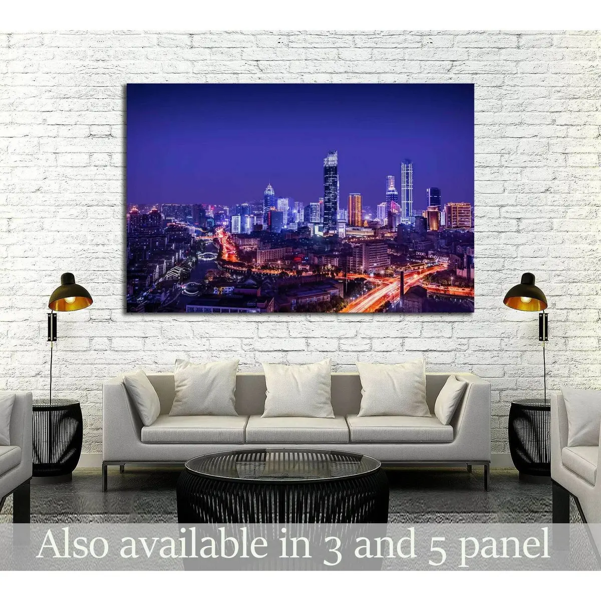 City Night №3003 Ready To Hang Canvas Print 1