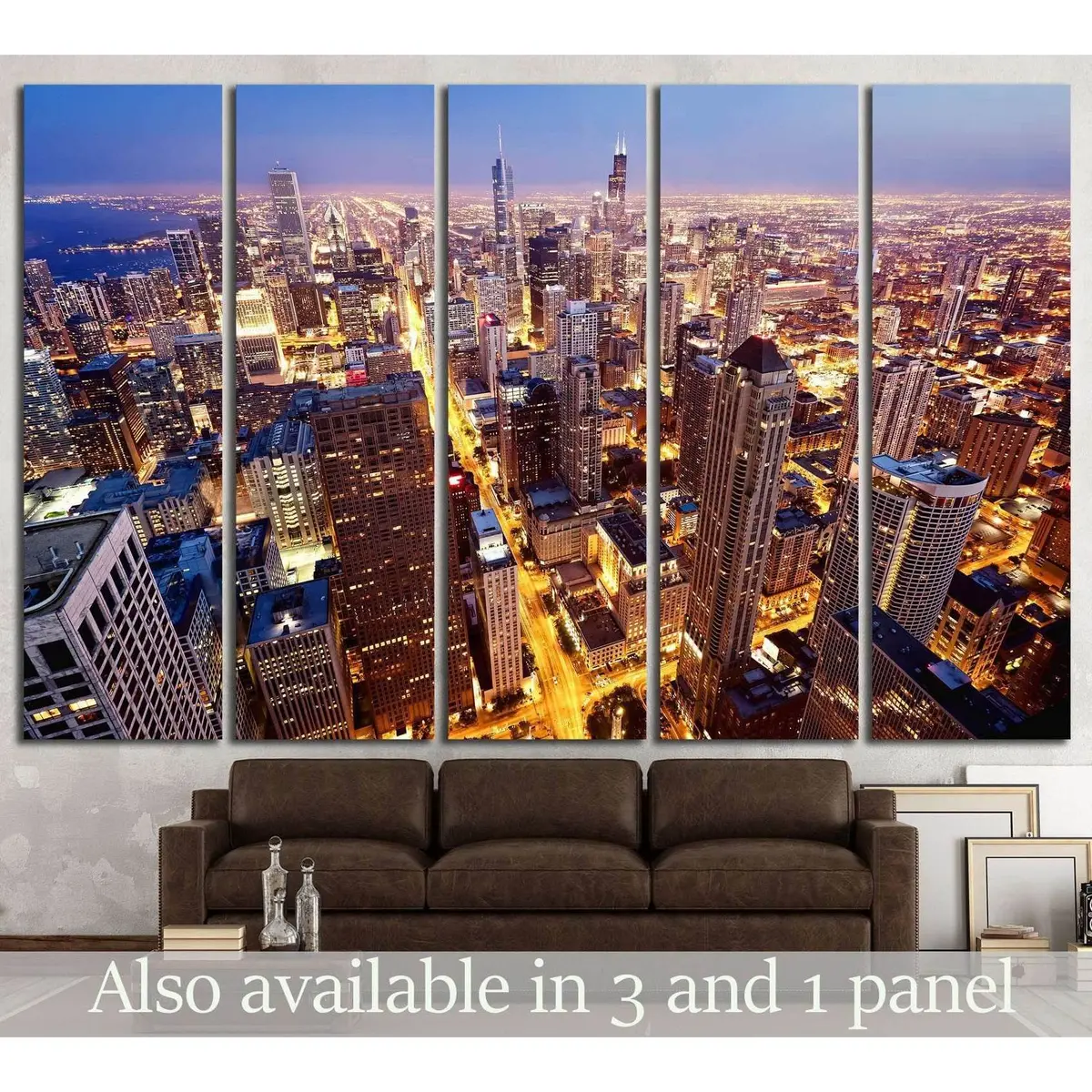 Chicago Cityscape Canvas Wall Art – Pre-Strung & Ready to Display