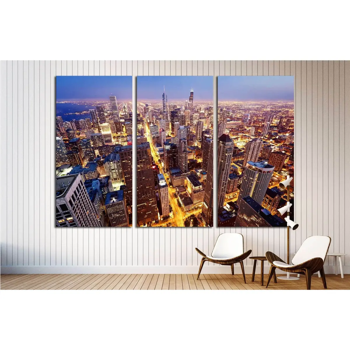 City Of Chicago №1508 Ready To Hang Canvas Print 5