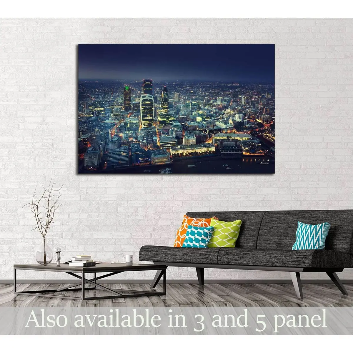 City Of London At Sunset №2654 Ready To Hang Canvas Print 1