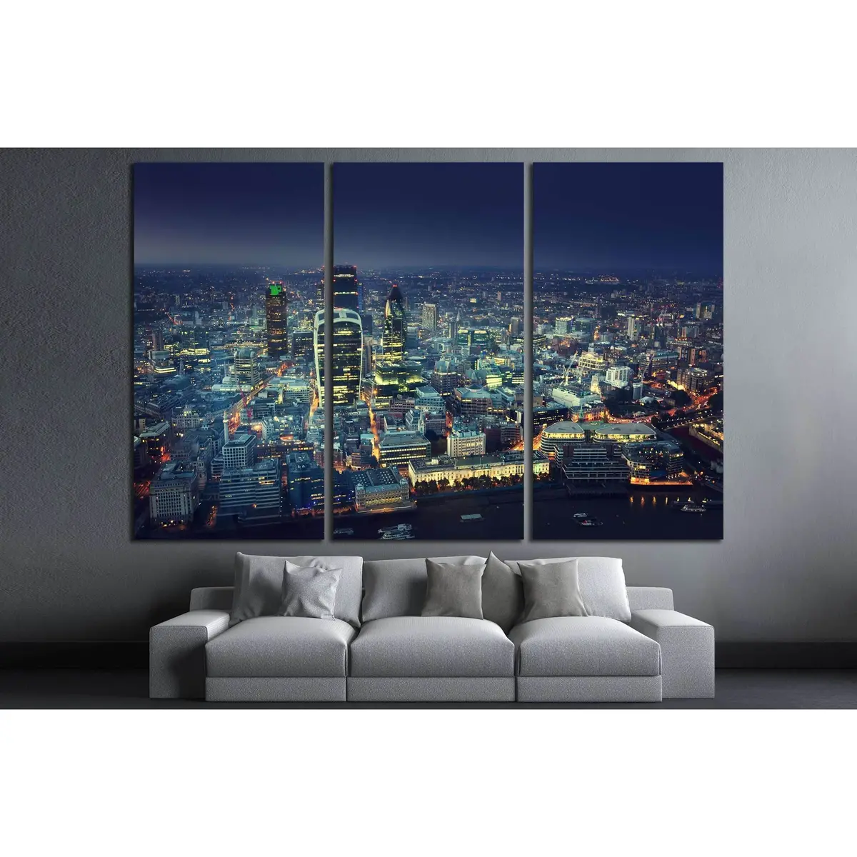 City Of London At Sunset №2654 Ready To Hang Canvas Print 5