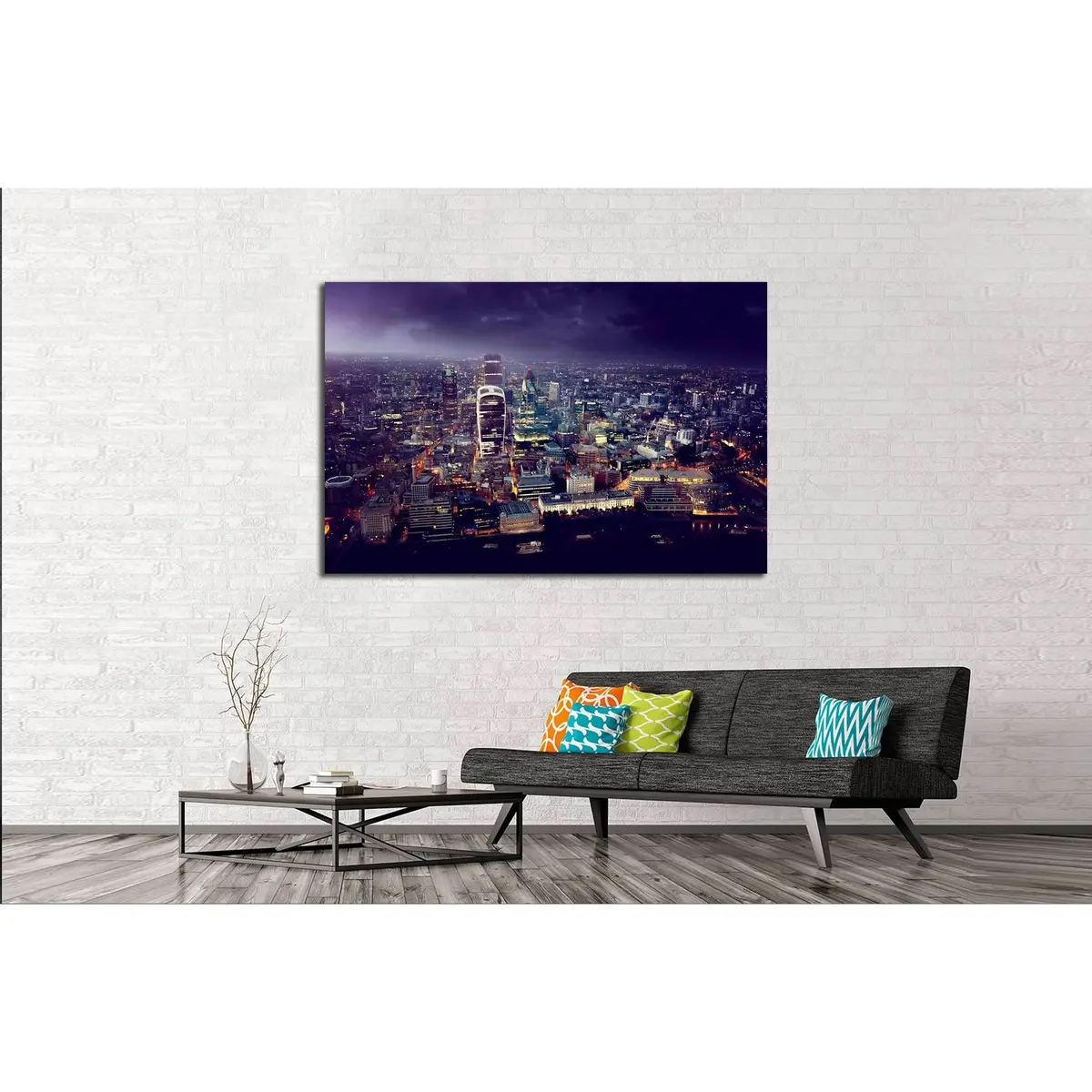City Of London At Sunset №2991 Ready To Hang Canvas Print 3