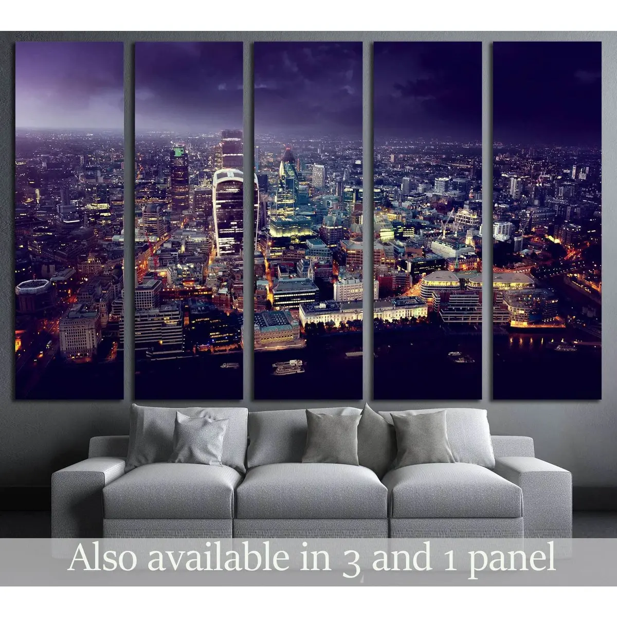 City Of London At Sunset №2991 Ready To Hang Canvas Print 1