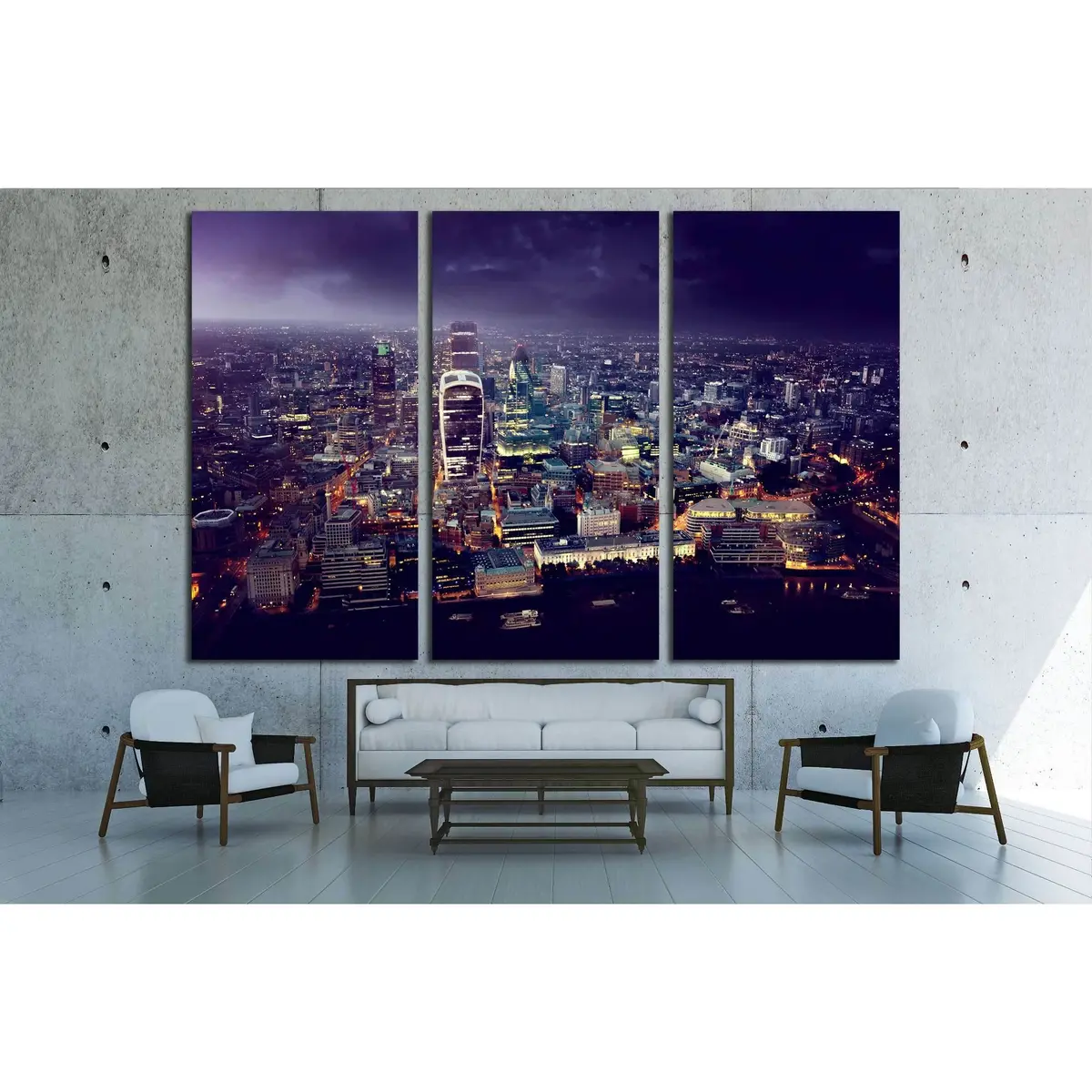 City Of London At Sunset №2991 Ready To Hang Canvas Print 2