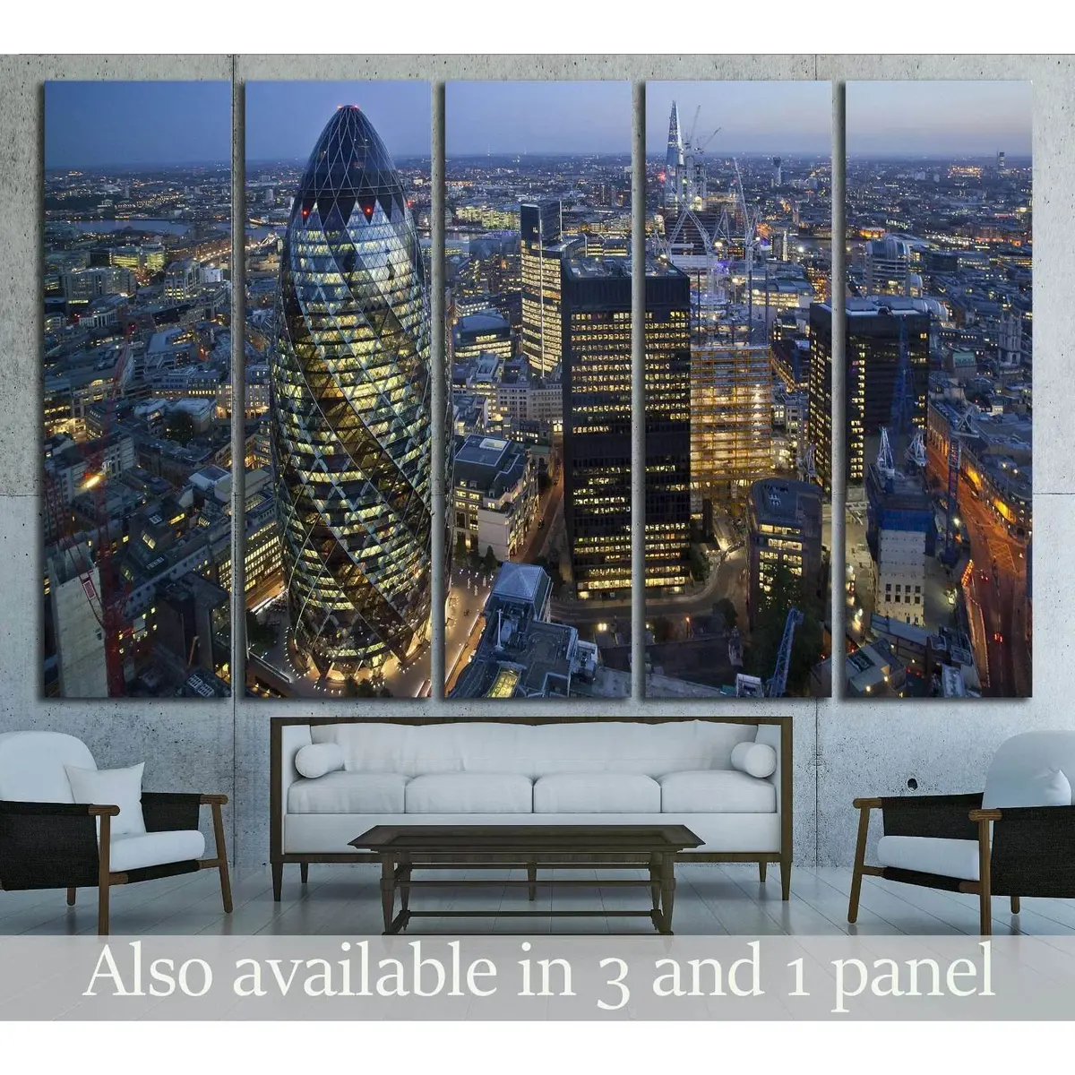 City Of London Skyline At Sunse №2148 Ready To Hang Canvas Print 1