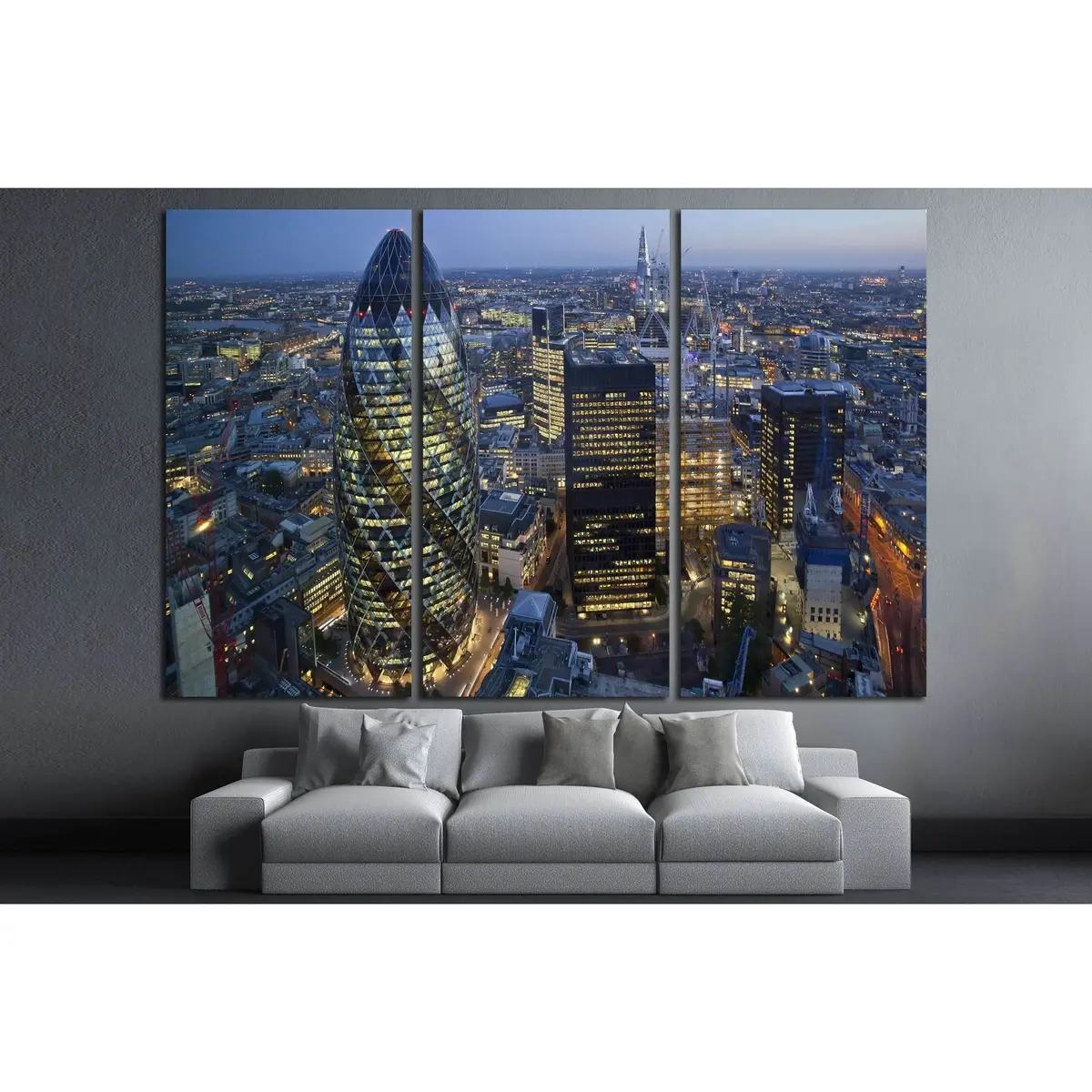 City Of London Skyline At Sunse №2148 Ready To Hang Canvas Print 3
