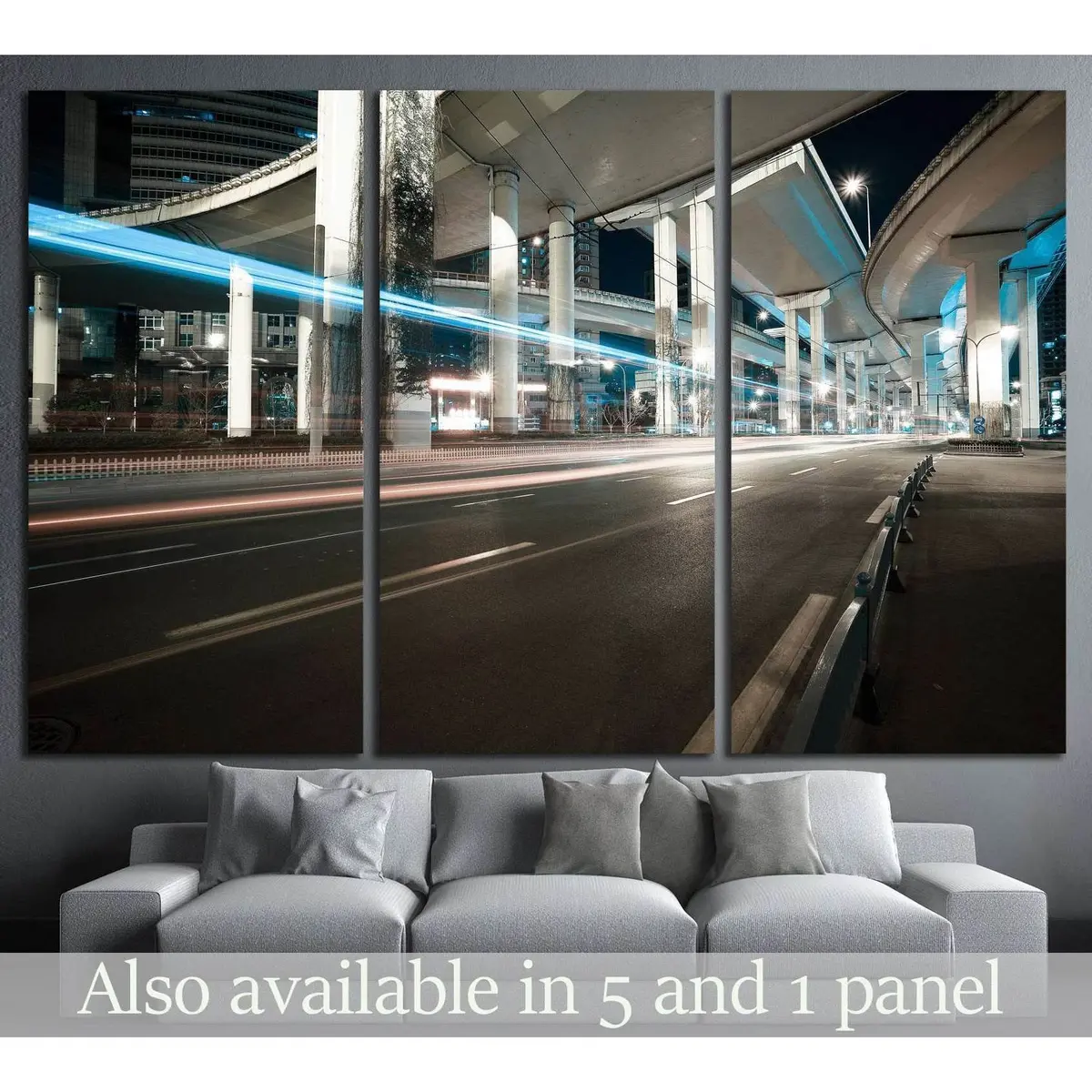 City Road Viaduct Streetscape Of Night Scene №1434 Ready To Hang Canvas Print 5