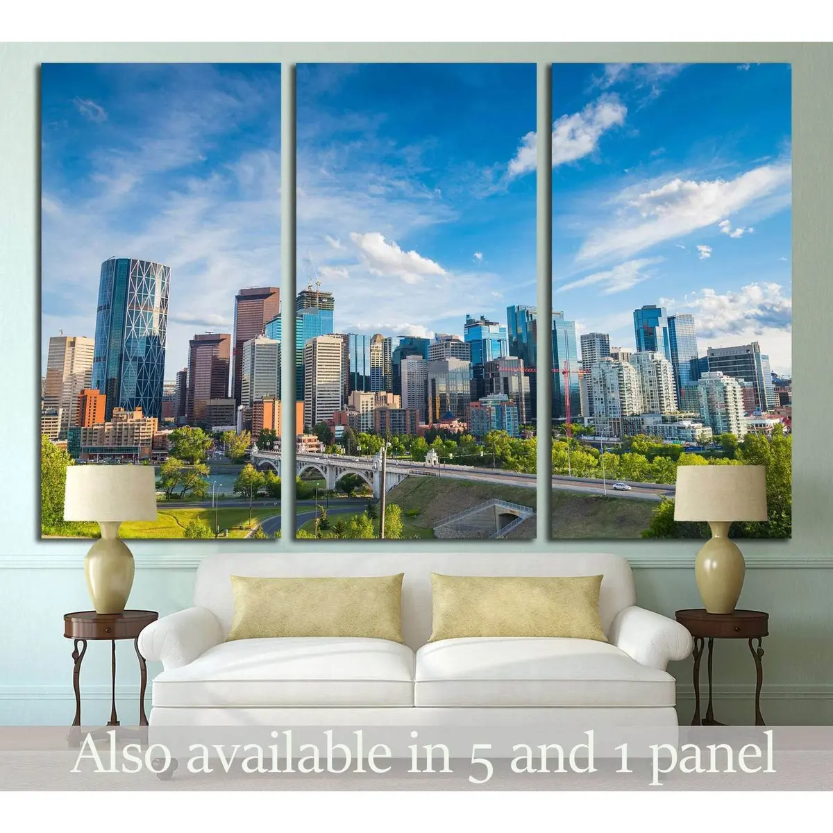City Skyline Of Calgary, Alberta, Canada №2083 Ready To Hang Canvas Print 5