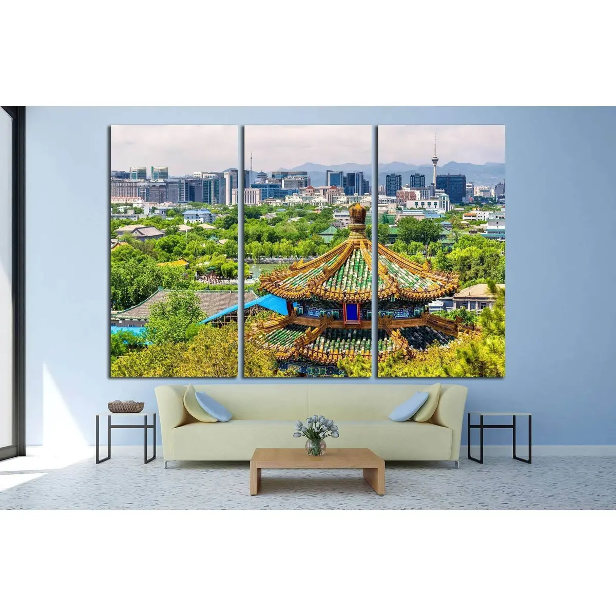 City View Of Beijing From Jingshan Park, China №1370 Ready To Hang Canvas Print 5