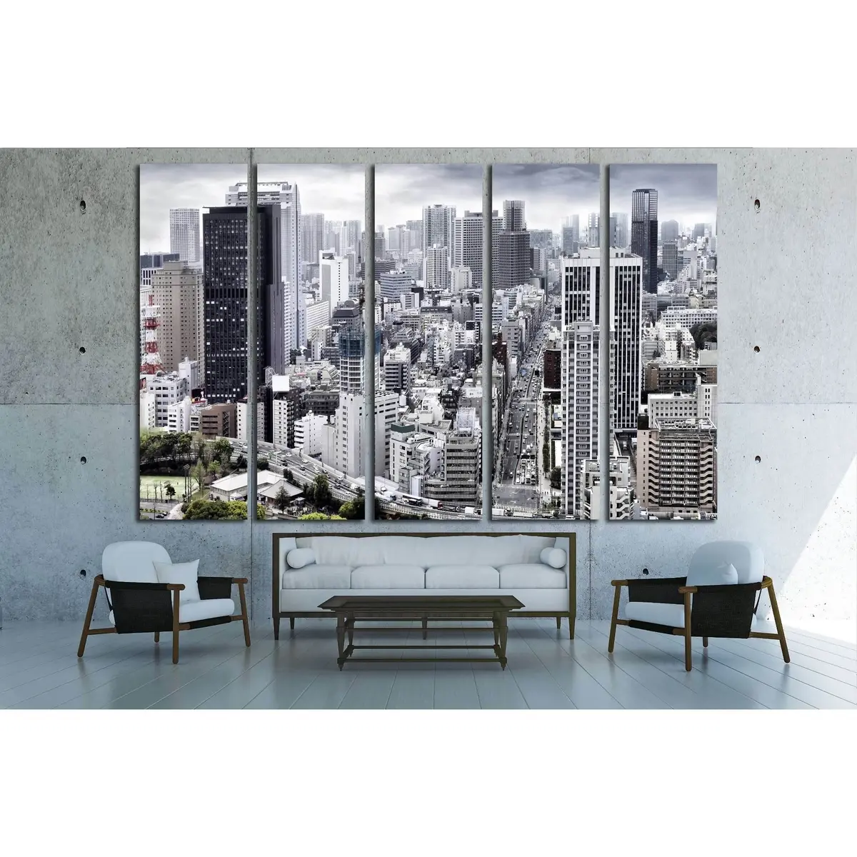 City View Of Skyscarpers №2608 Ready To Hang Canvas Print 5