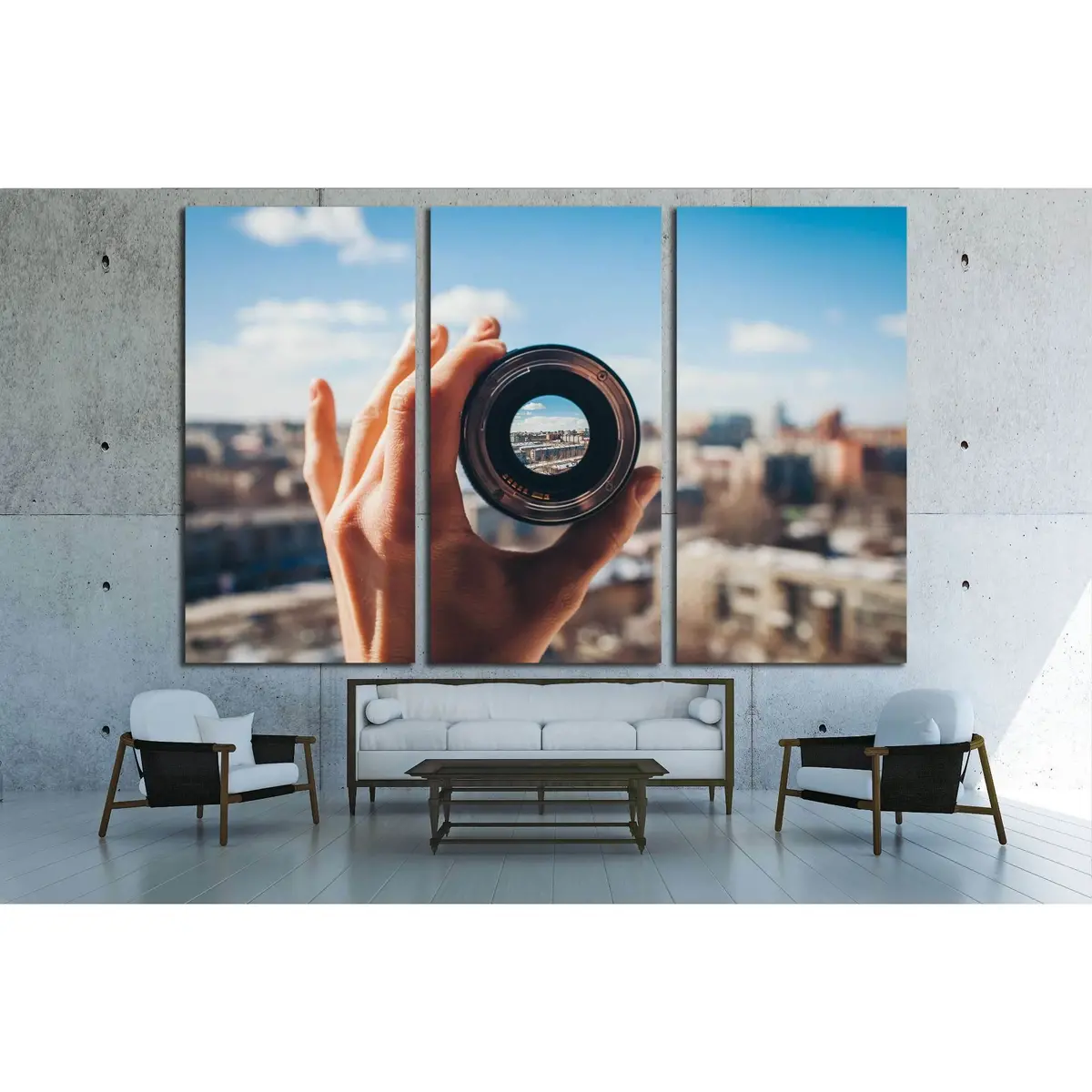 City View Through The Lens №3044 Ready To Hang Canvas Print 5