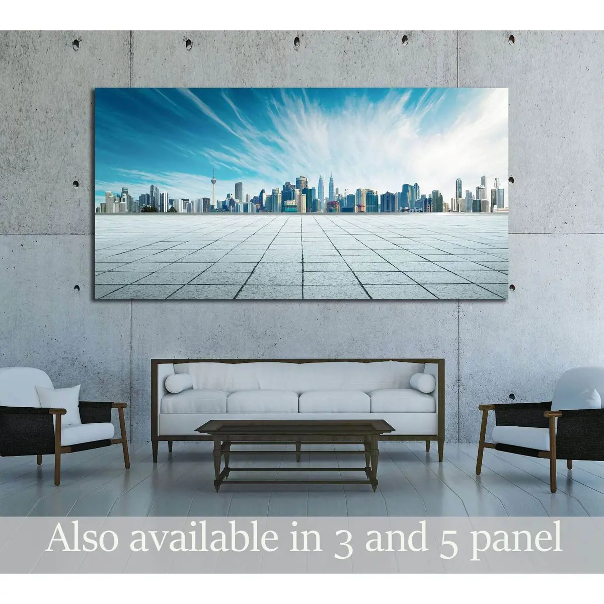 Cityscape And Skyline With Empty Floor №2956 Ready To Hang Canvas Print 1