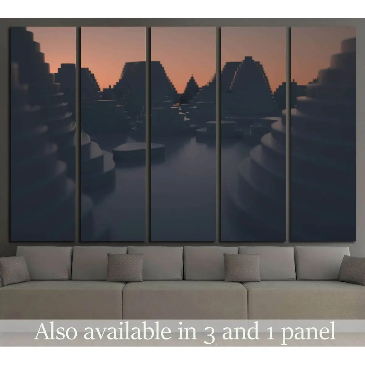 Sunset Cityscape Canvas Wall Art Print #1605
