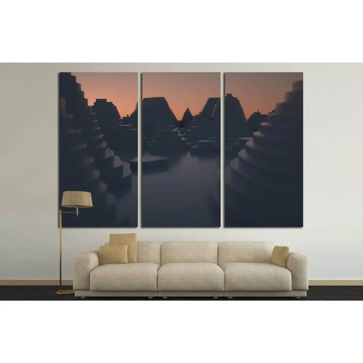 Cityscape At Sunset №1605 Ready To Hang Canvas Print 5