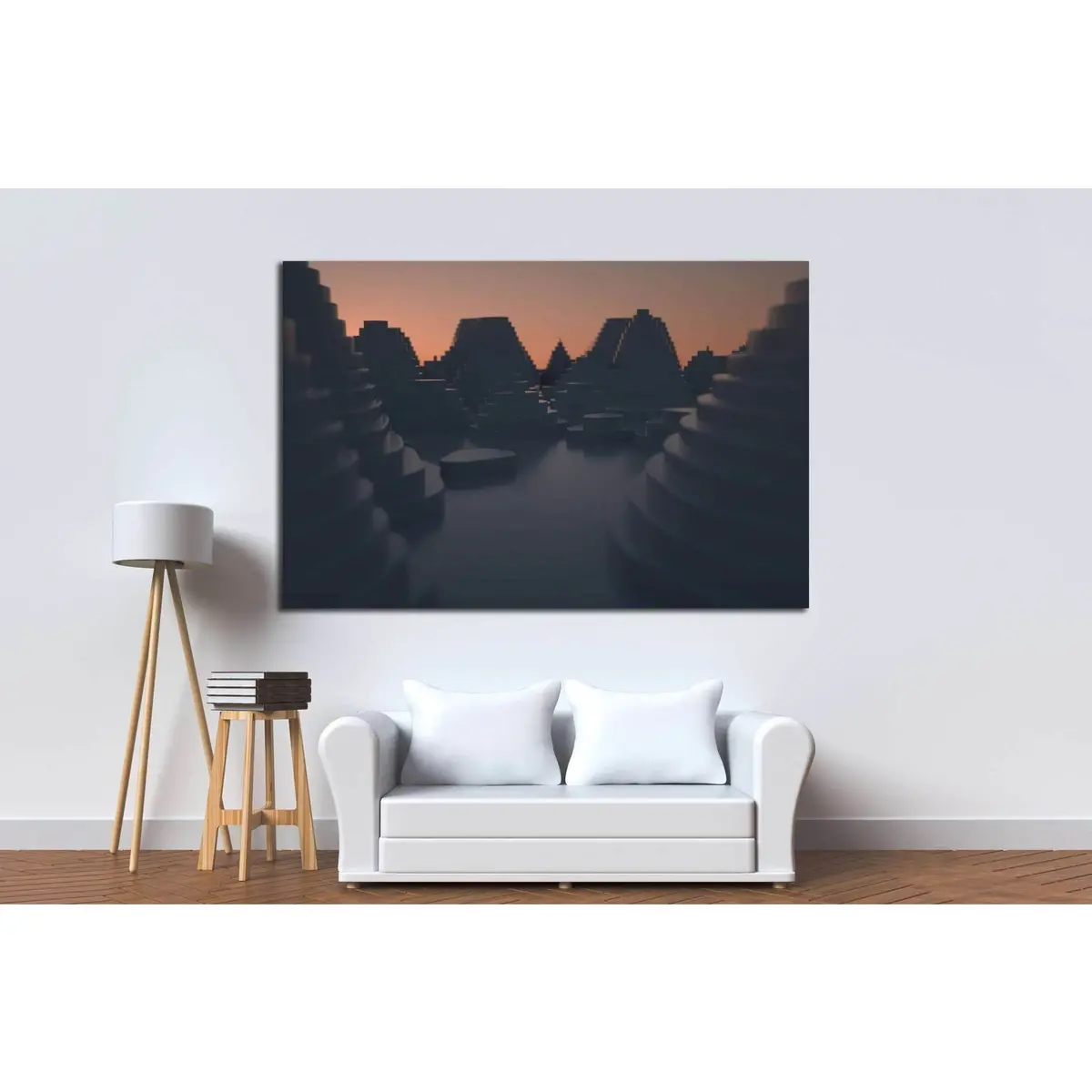 Cityscape At Sunset №1605 Ready To Hang Canvas Print 3