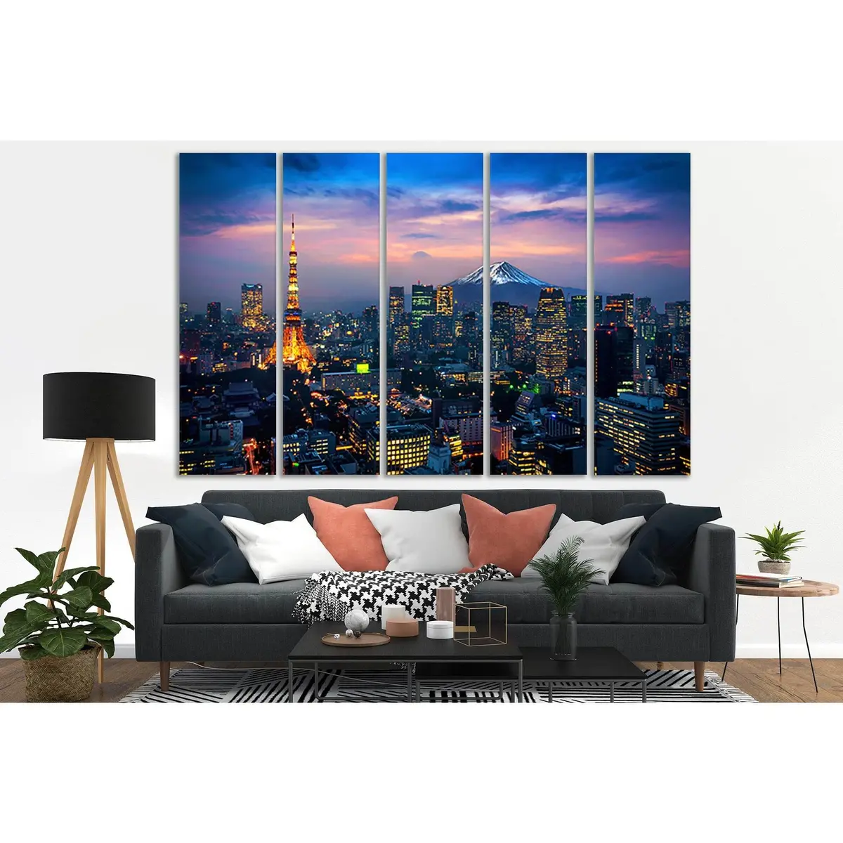 Tokyo Cityscape with Mount Fuji Canvas Print SL373 – Pre-Strung & Ready to Hang
