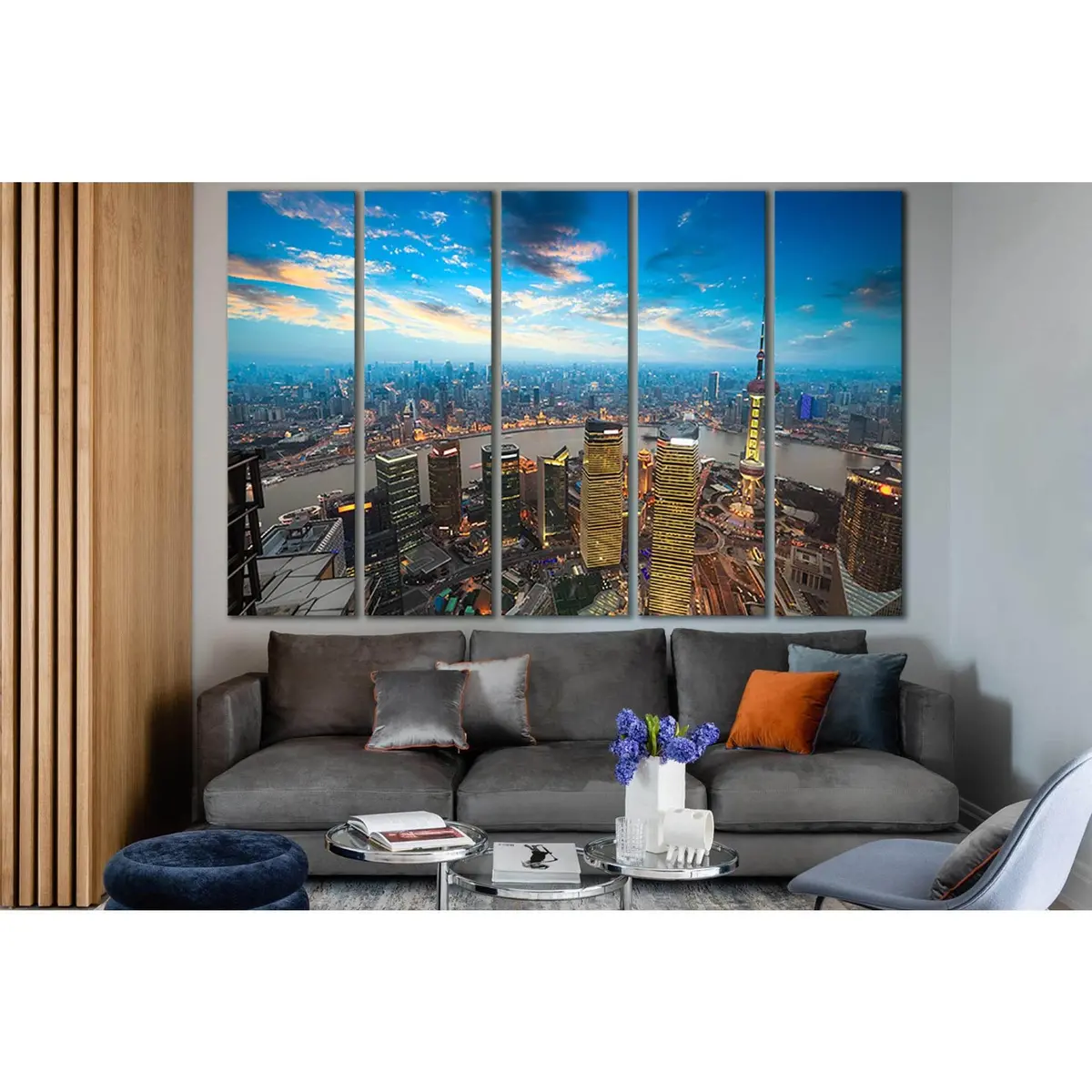 Shanghai Cityscape Canvas Wall Art №SL1461 – Ready-to-Hang Modern Decor