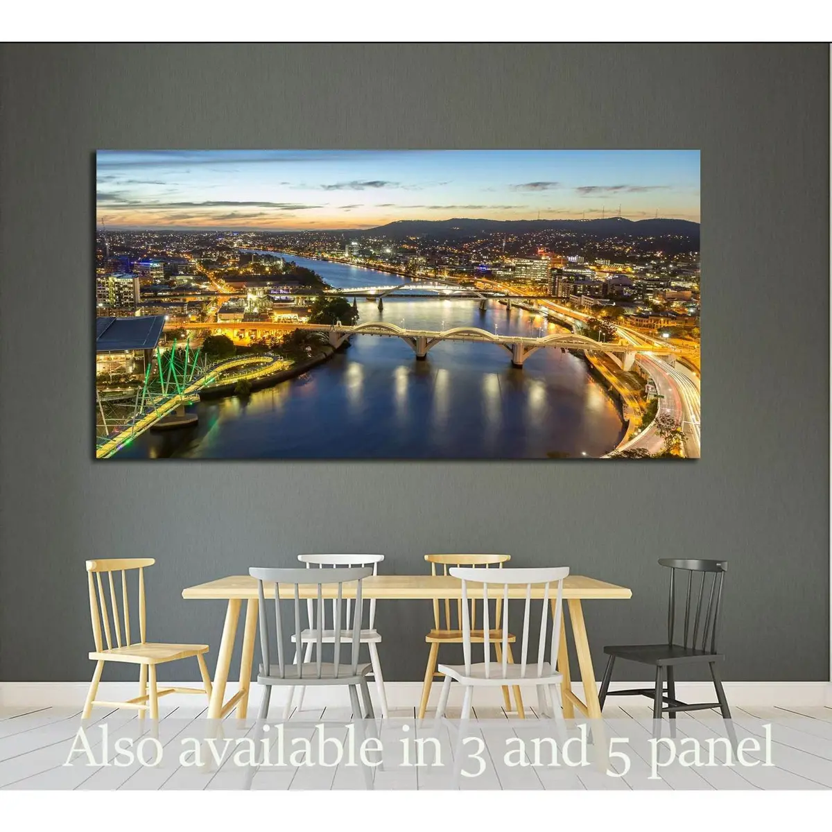 Cityscape Skyline At Twilight Dusk In Summer, Queensland, Australia №2295 Ready To Hang Canvas Print 1