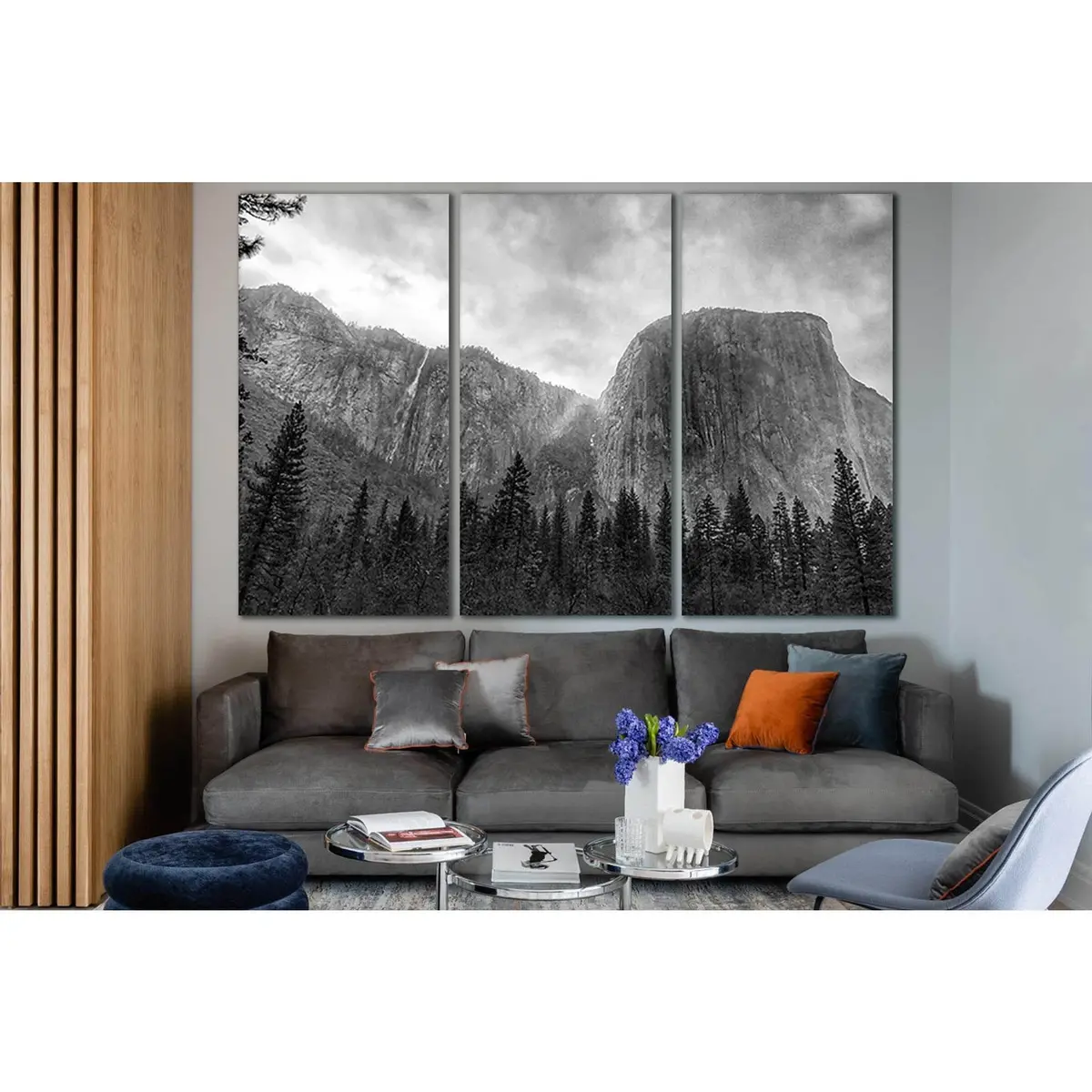 Cliff And Pine Trees Black End White №Sl873 Ready To Hang Canvas Print 5