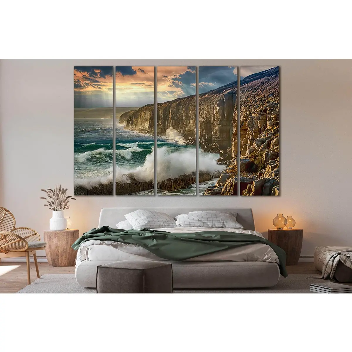 Seashore Cliff SL196 Premium Canvas Wall Art Print - Image 3