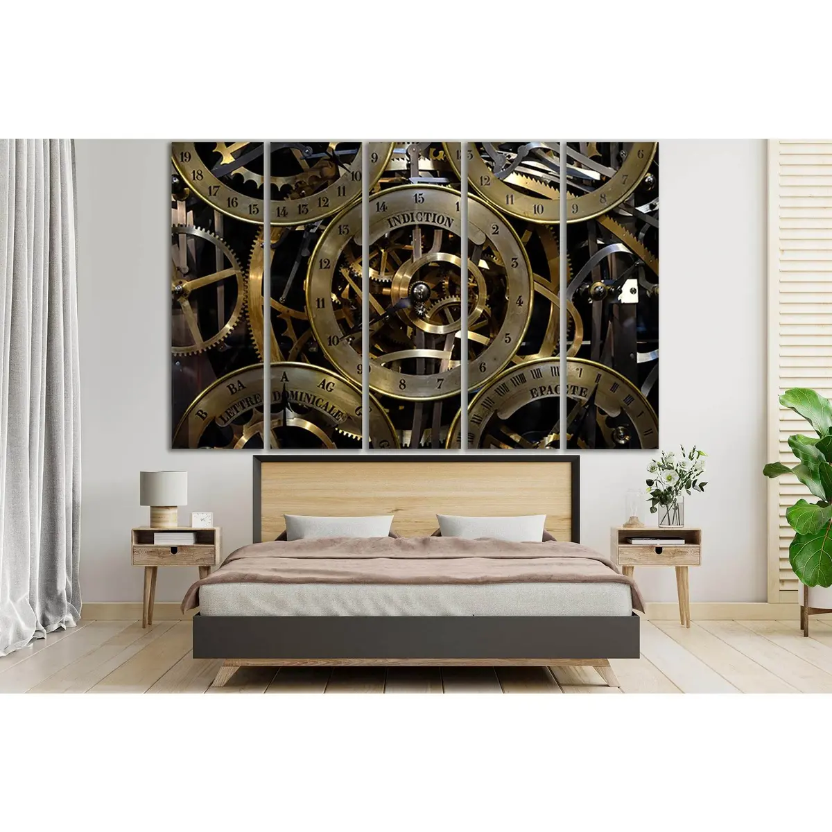 SL787 Clock Movement Featuring Ready-to-Hang Canvas Wall Art - Image 3