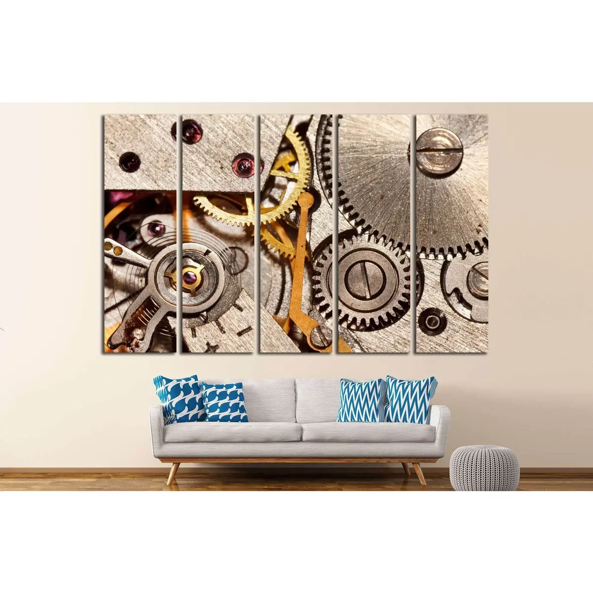 Clockwork No. 217 Premium Canvas Wall Art Print - Image 3
