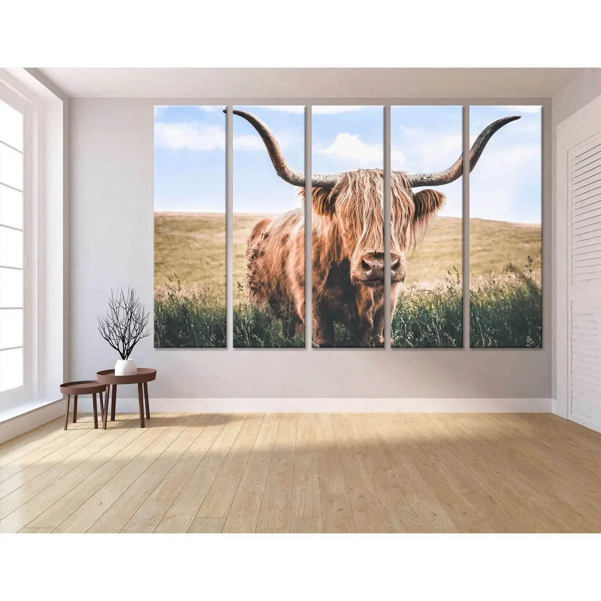 Close Up Brown Highland Cow №04126 Ready To Hang Canvas Print 6
