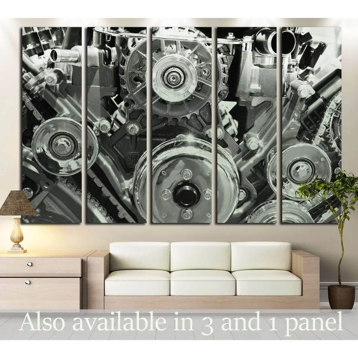 Detailed Engine Illustration #137 Canvas Wall Art - Image 3