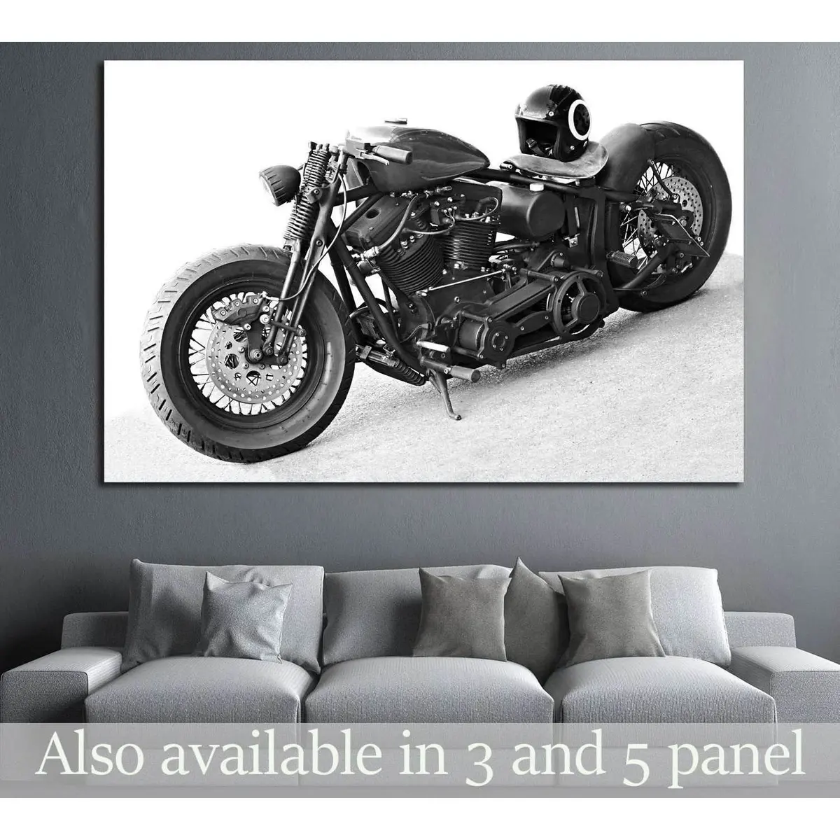 Close Up Of A High Power Chopper Bike №1896 Ready To Hang Canvas Print 1