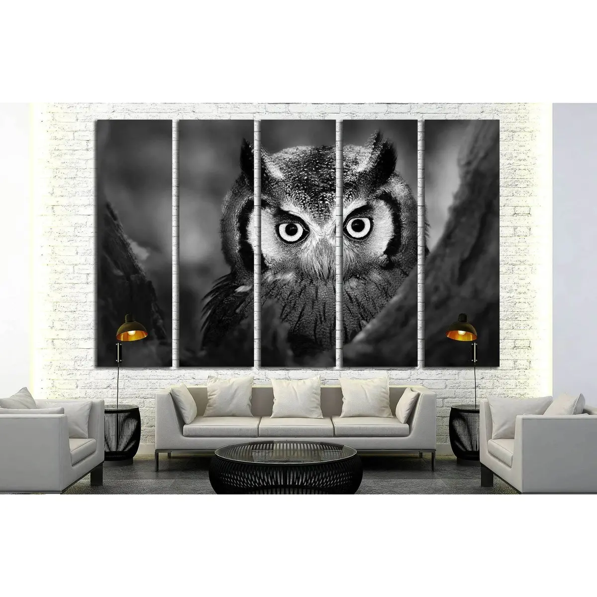 White-Faced Owl Close-Up Canvas Art Print №1842 - Image 3