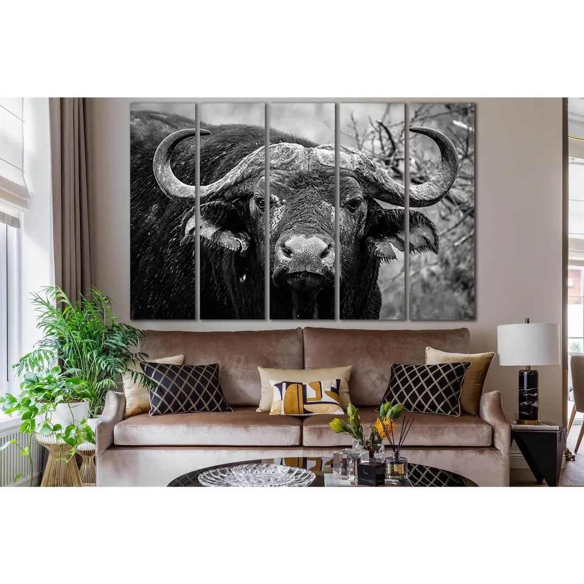 Buffalo Close-Up SL890 Canvas Wall Art – Ready-to-Hang Print - Image 3