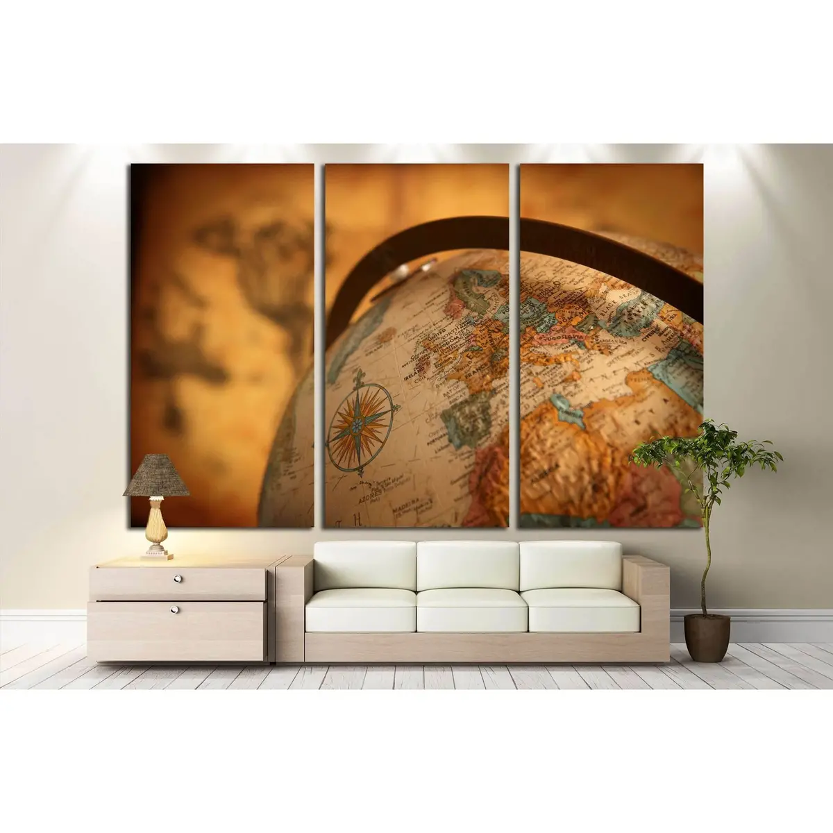 Close Up Of Europe On Globe №2814 Ready To Hang Canvas Print 5