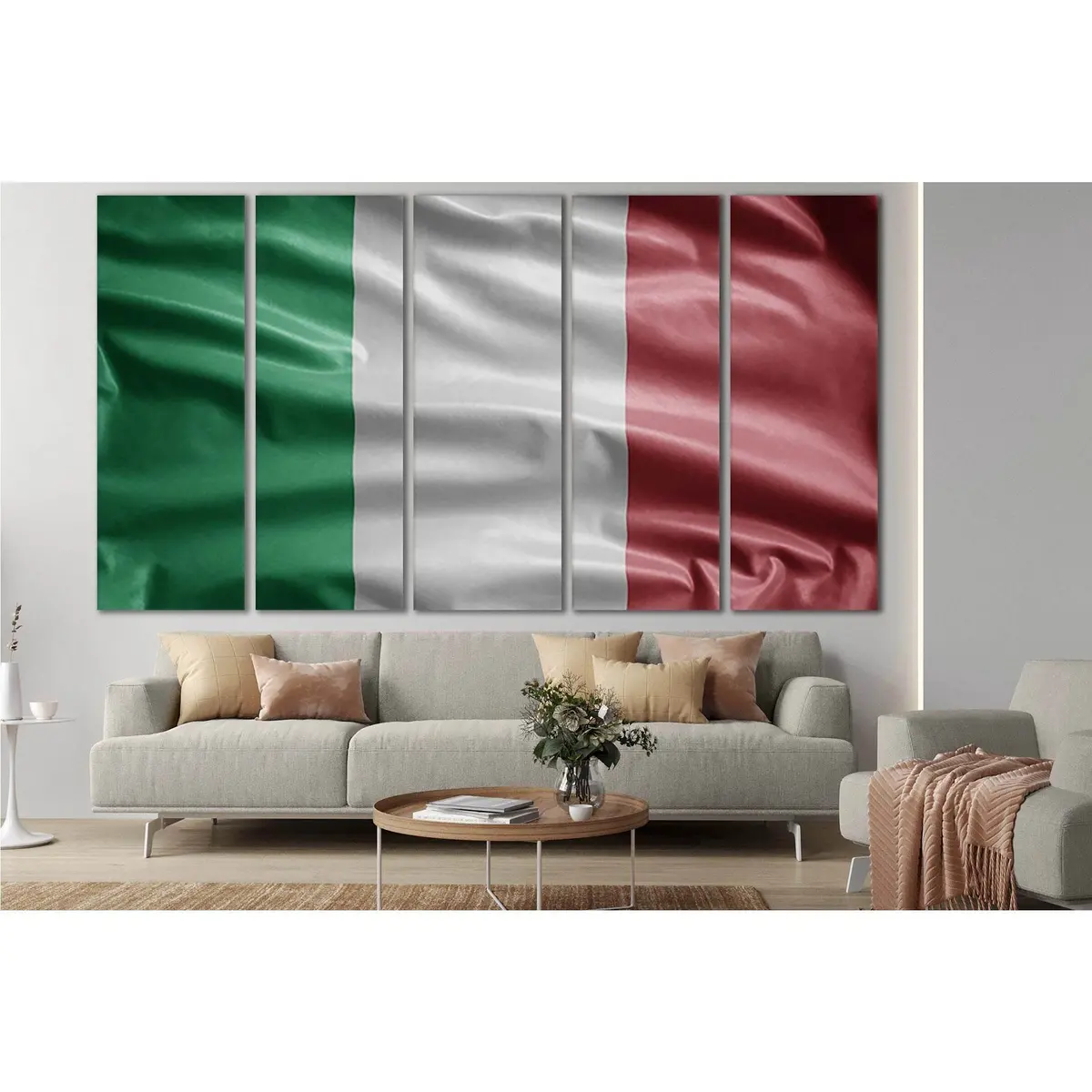 Italy Flag Close-Up Canvas Wall Art Print – Ready to Hang - Image 3