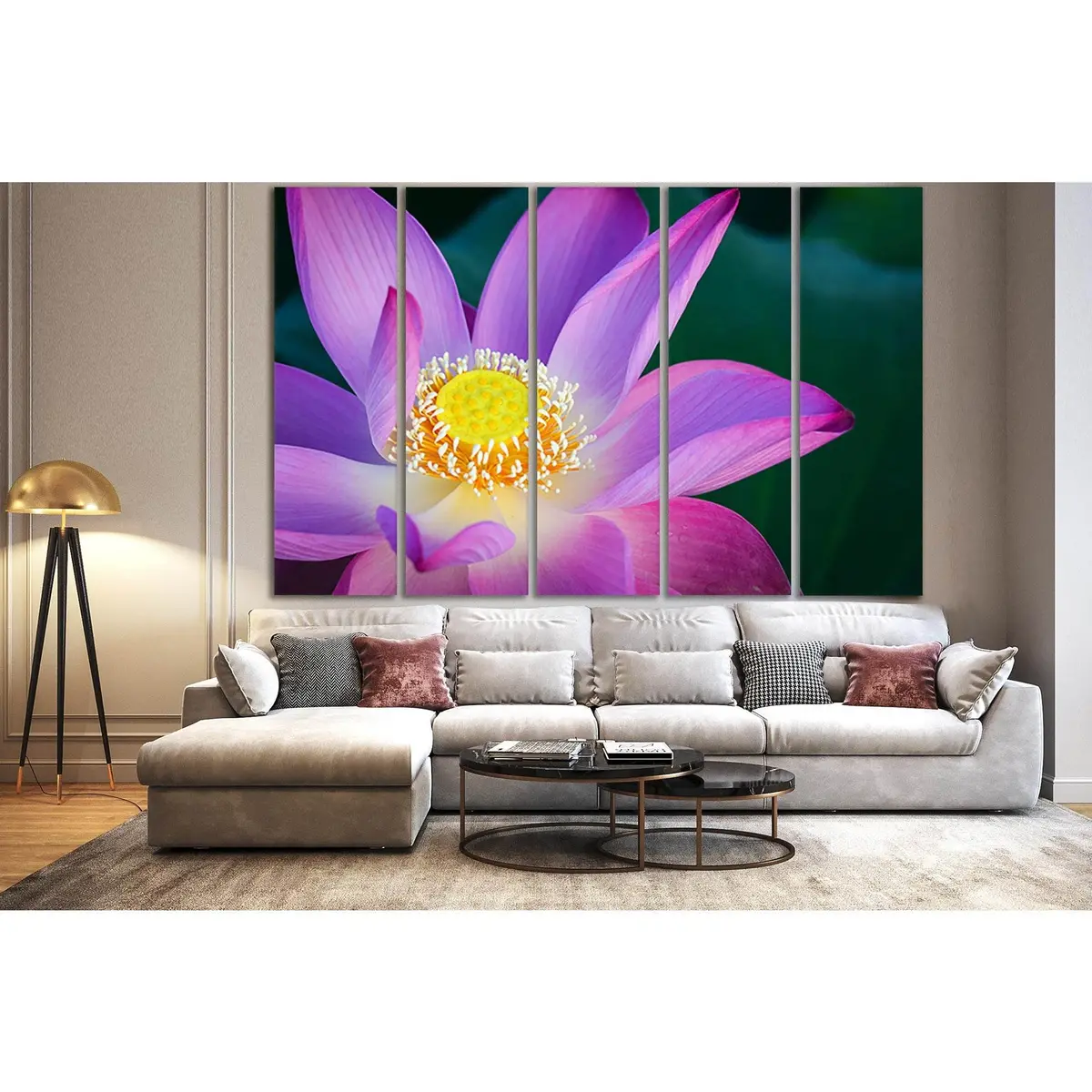Lotus Flower Close-Up Canvas Wall Art Print – Ready to Hang